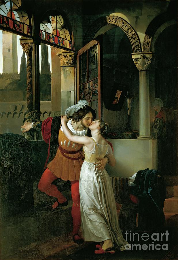 The Last Kiss Of Romeo And Juliet, 1823 By Francesco Hayez Painting by Francesco Hayez