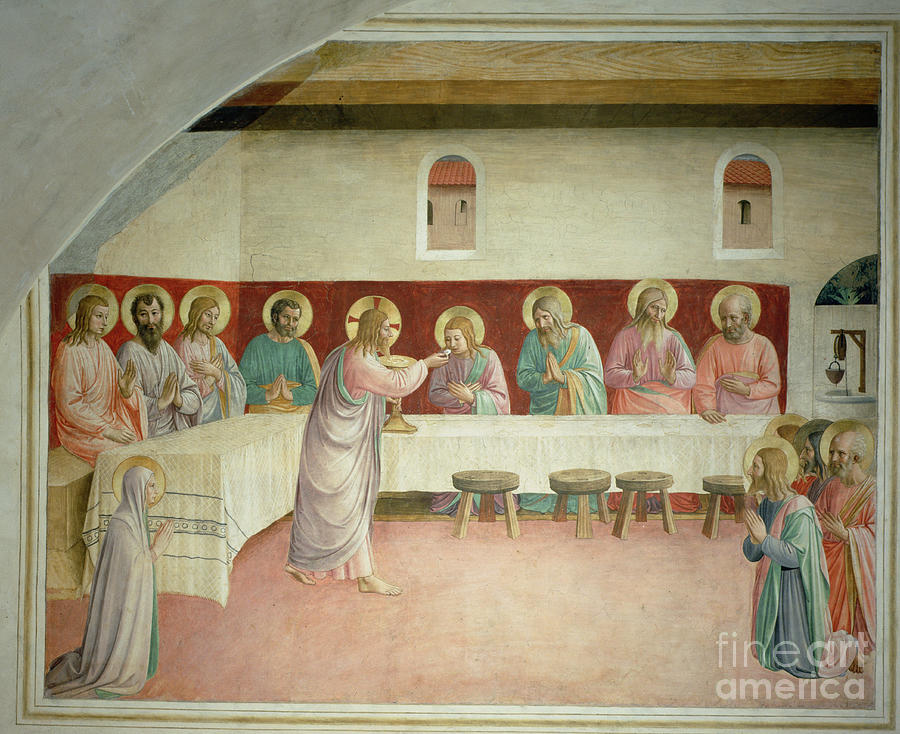 Fra Angelico Painting - The Last Supper, 1442 by Fra Angelico by Fra Angelico