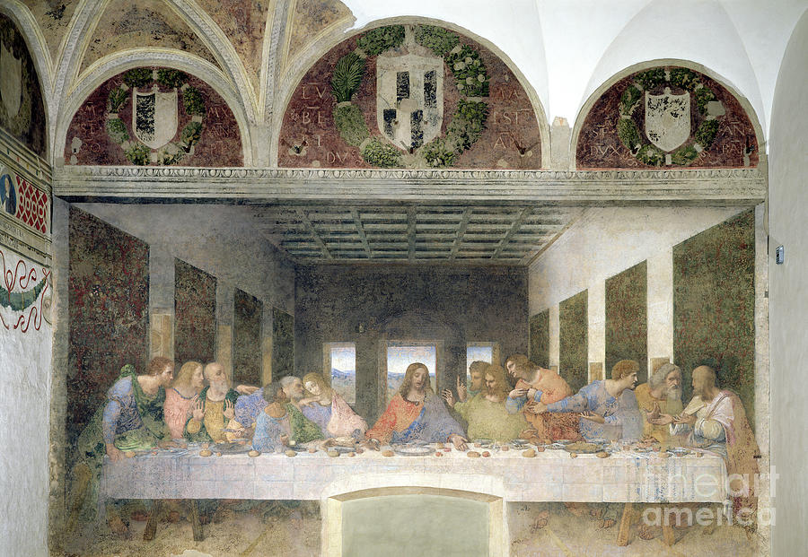 The Last Supper, 1495-97 Painting by Leonardo Da Vinci