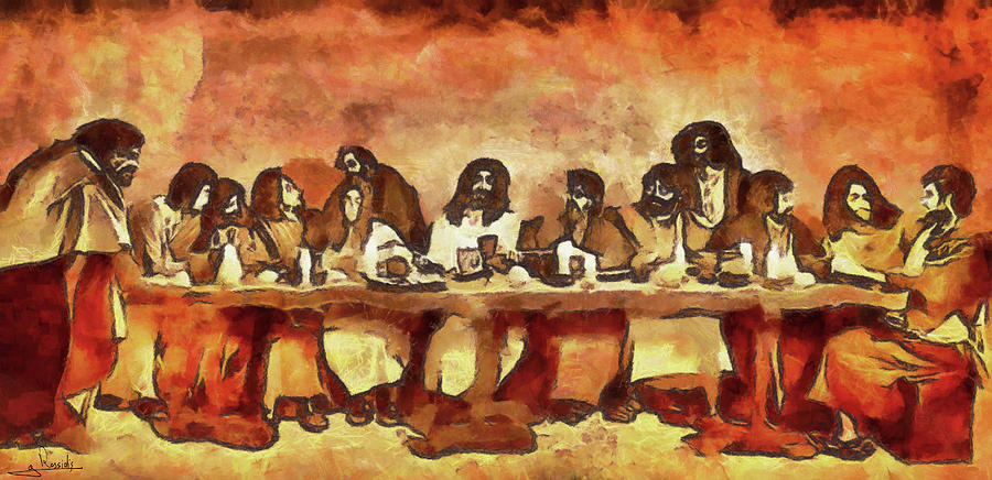 The last supper Painting by George Rossidis
