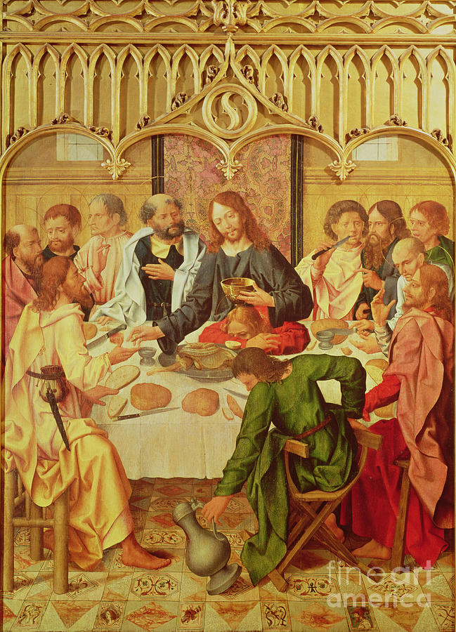 The Last Supper Painting by Master Of The Evora Altarpiece - Fine Art ...