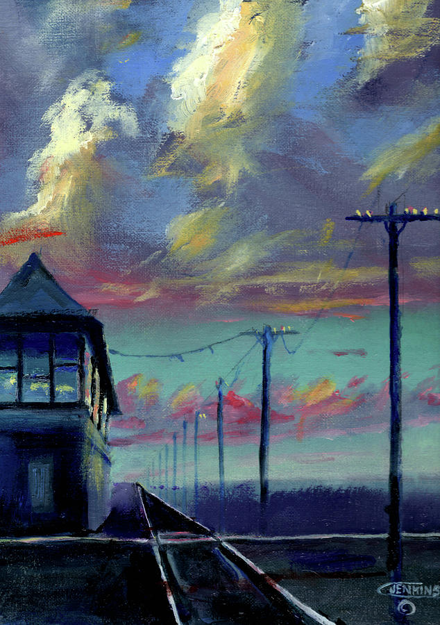 Railroad Painting - The last tower by Christopher Jenkins