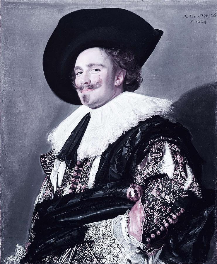 Portrait Painting - The Laughing Cavalier by Frans Hals -  infrared version by Celestial Images