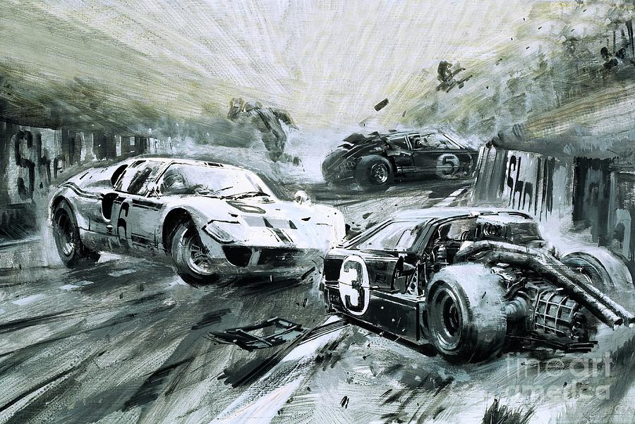 The Le Mans Race In 1967 Painting by Graham Coton - Pixels