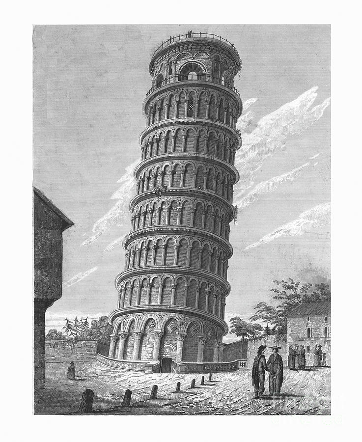 The Leaning Bell-tower Drawing by Print Collector