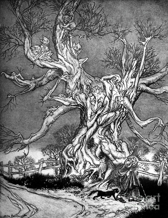 Sleepy Hollow Drawing - The Legend Of Sleepy Hollow by Arthur Rackham
