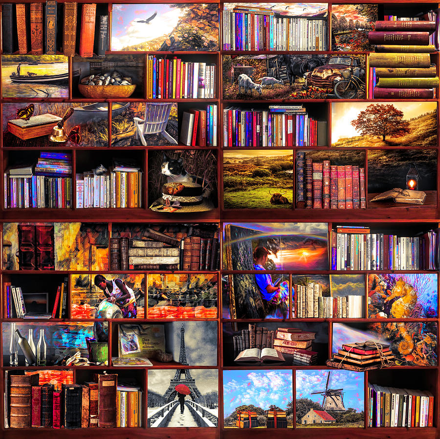 The Library The Golden Travel Section  Digital Art by Debra and Dave Vanderlaan