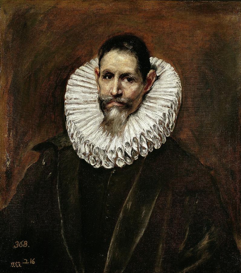 The Licenciate Jeronimo de Cevallos, 1613, Spanish School, Oil on canvas, 64 cm x 54... Painting by El Greco -1541-1614-