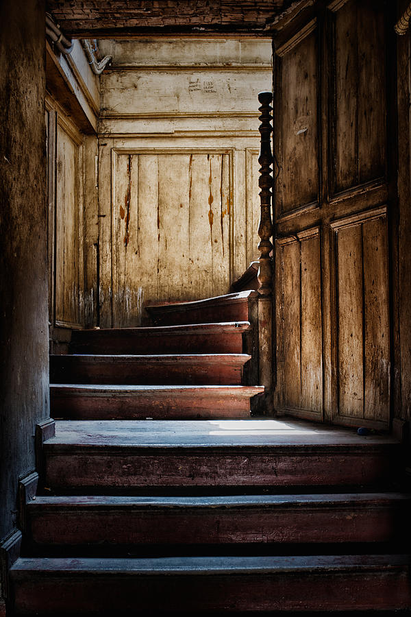Architecture Photograph - The Light At The Top Of The Stairs by Ray Cooper