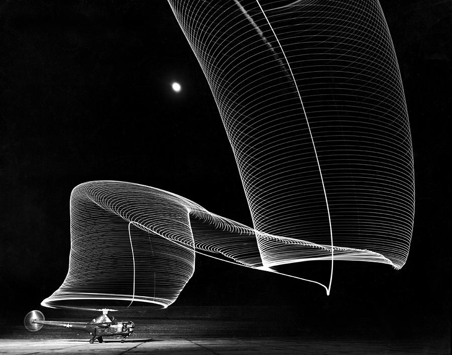 The Light Trail Of A Helicopter Photograph by Andreas Feininger The Light Trail Of A Helicopter Photograph by Andreas Feininger