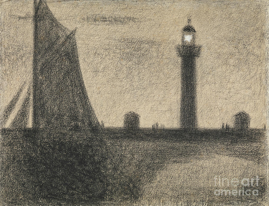 The Lighthouse At Honfleur Drawing by Heritage Images