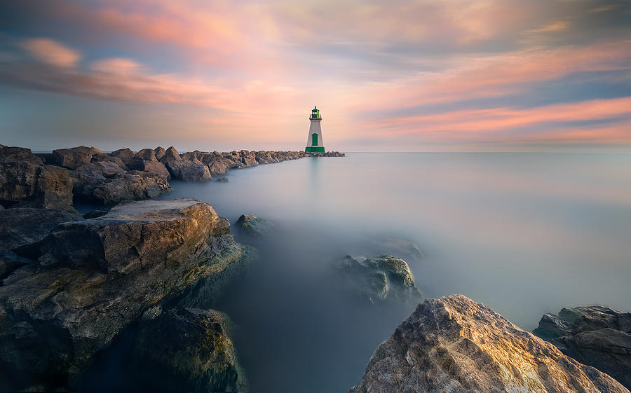 The Lighthouse In The Morning Photograph by Li Jian