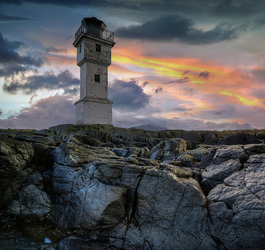 Sunset Photograph - The Lighthouse by Keller