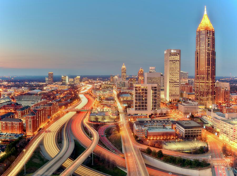 The Lights And Traffic Of Atlanta Photograph by Photography By Steve Kelley Aka Mudpig