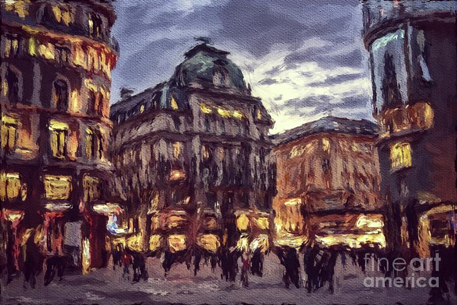The Lights of Vienna Painting by Esoterica Art Agency
