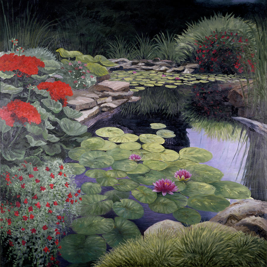 Flower Painting - The Lily Pond by Kevin Dodds