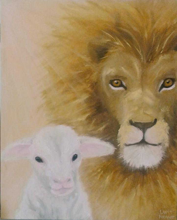 The Lion and the Lamb Painting by Lance Pikaart | Fine Art America