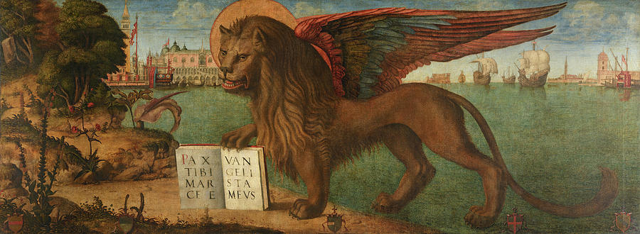 Vittore Carpaccio Painting - The Lion of St. Mark by Vittore Carpaccio