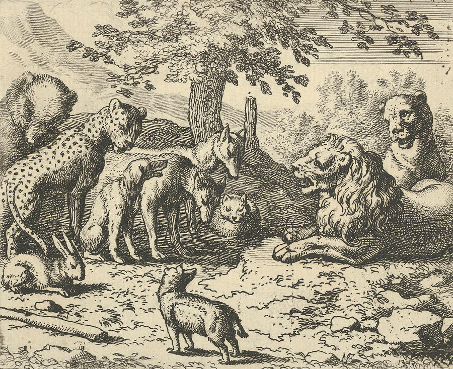 The Lion Takes the Advice of the Other Animals for Renards Punishment Relief by Allaert van Everdingen