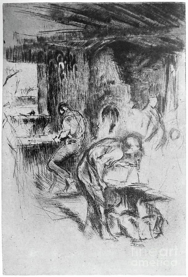 The Little Forge, C1860 1904.artist Drawing by Print Collector