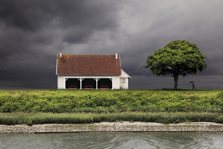 Landscape Photograph - The Little House On The Canal by Boterman Patrick