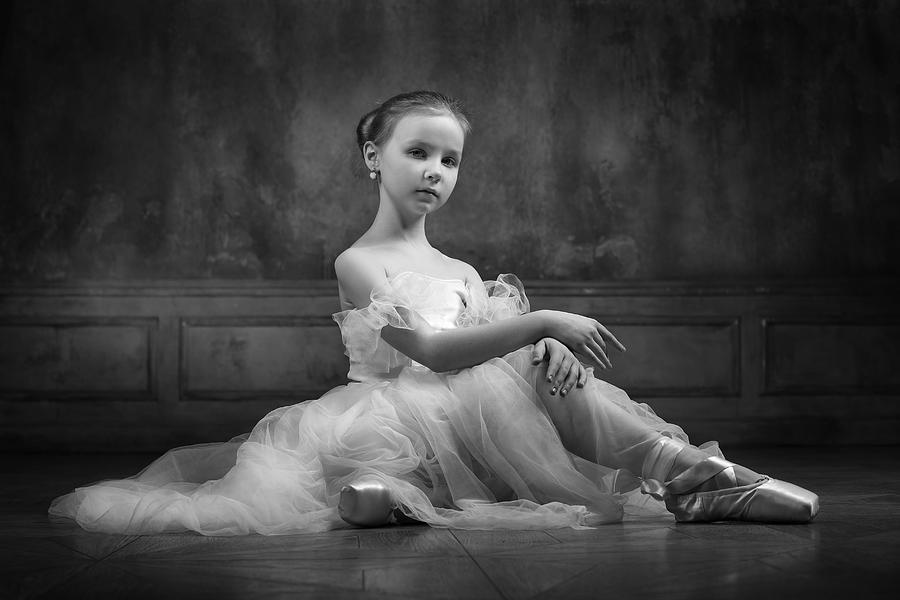 Black And White Photograph - The Little Prima Ballerina by Victoria Ivanova