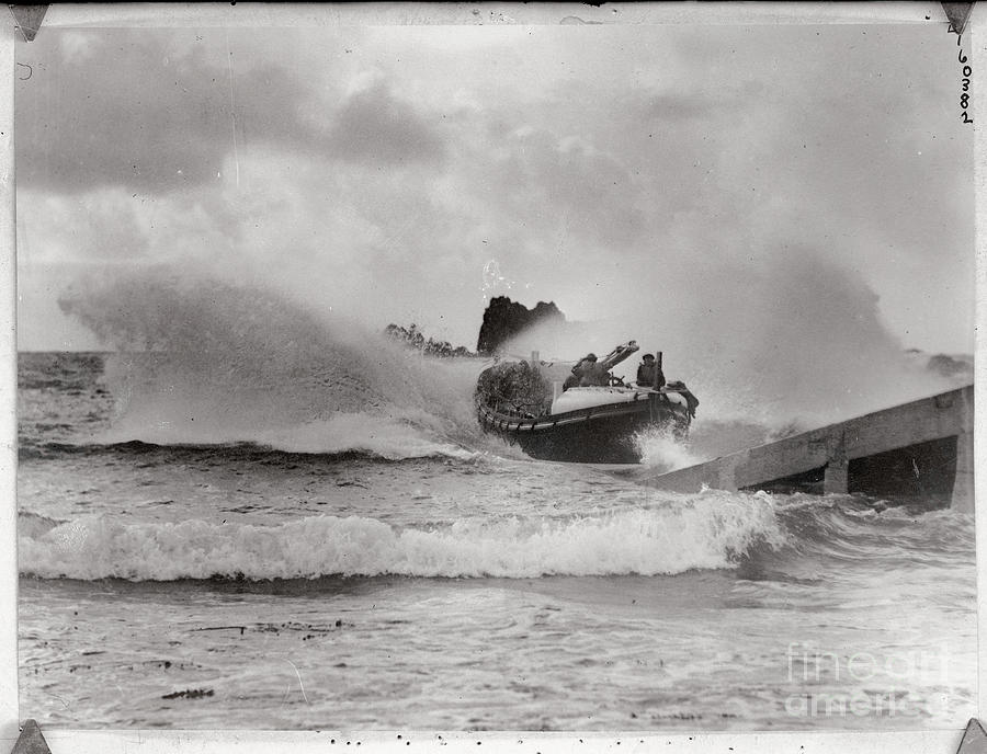 The Lizard Lifeboat Launching On Rough Photograph by Bettmann