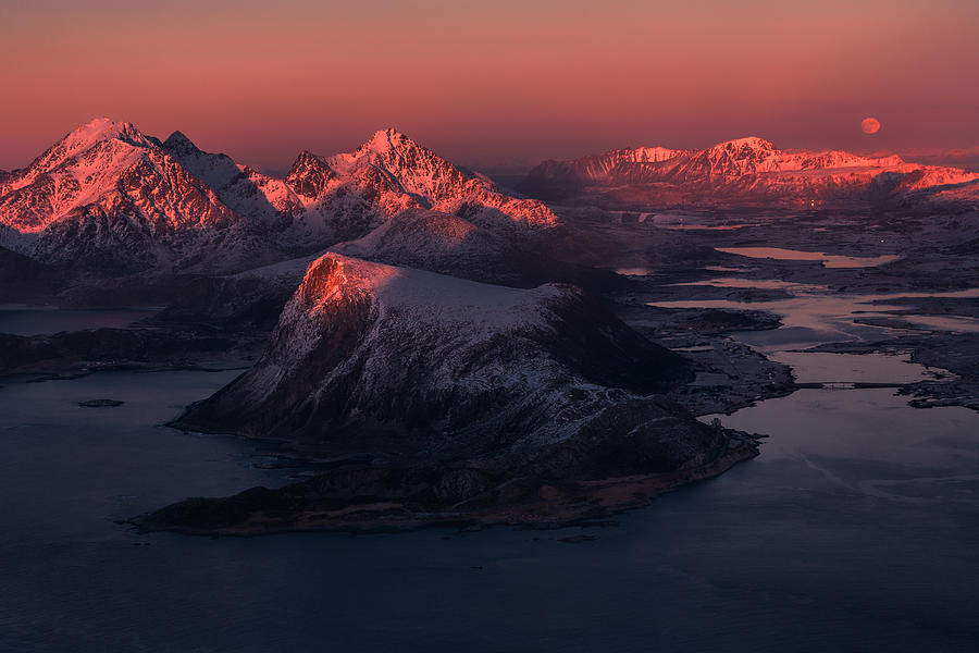 Mountain Photograph - The Lofoten Islands. Full Moon. by Siarhei Mikhaliuk *