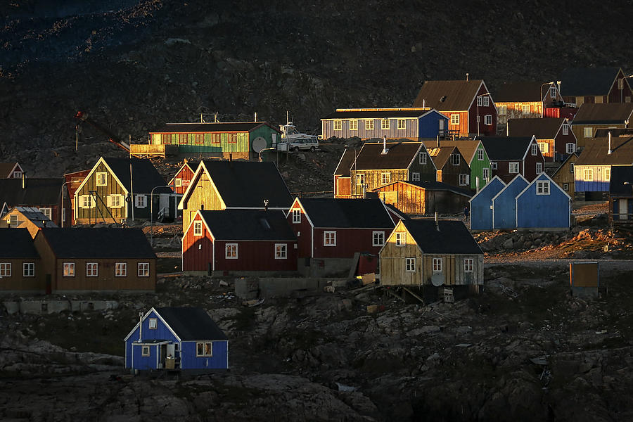 Greenland Photograph - The Log Cabins In Scoresbysund by Raymond Ren Rong Liu