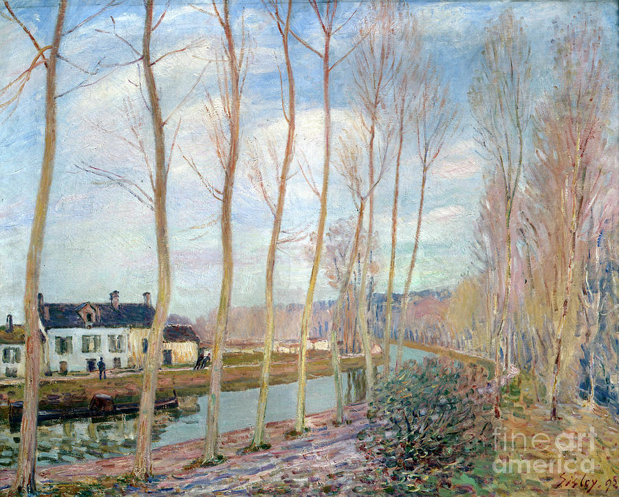 The Loing Canal, 1892. Artist Alfred Drawing by Print Collector