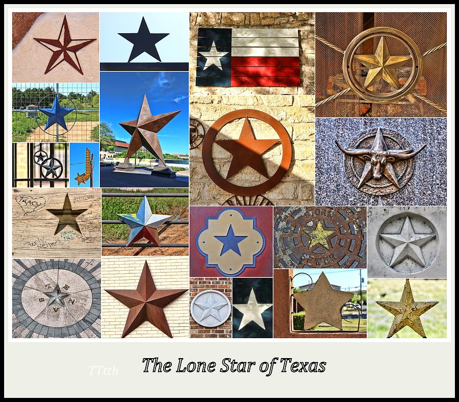 The Lone Star of Texas Collage Photograph by Allen Beatty