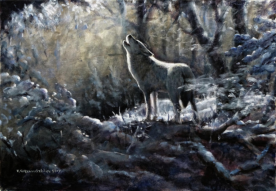 Wolf Painting - The Lone Wolf by Valentin Katrandzhiev Wolf Painting - The Lone Wolf by Valentin Katrandzhiev