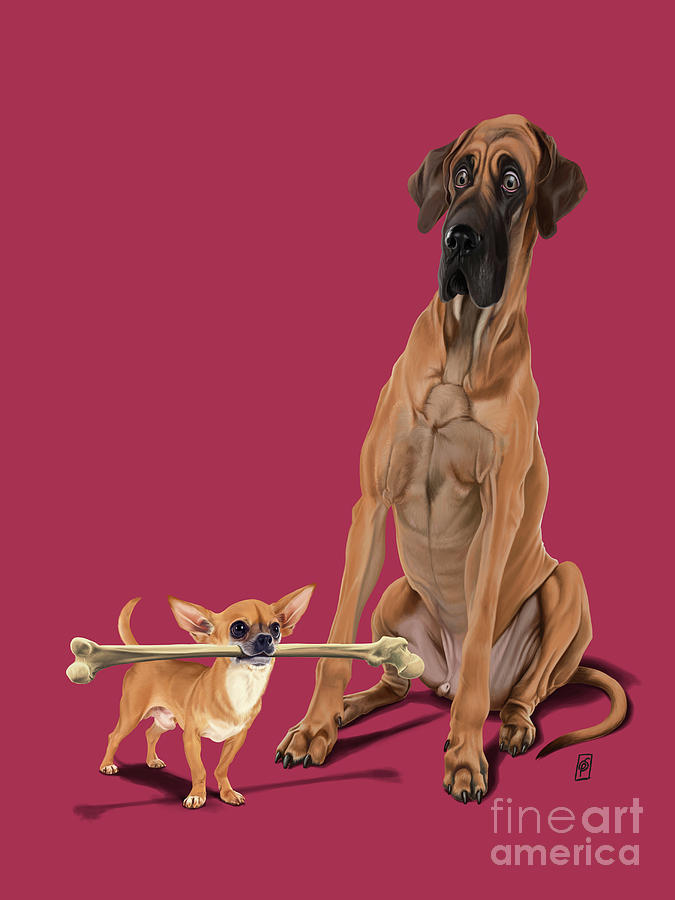 Great Dane Digital Art - The Long and the Short and the Tall Colour by Rob Snow