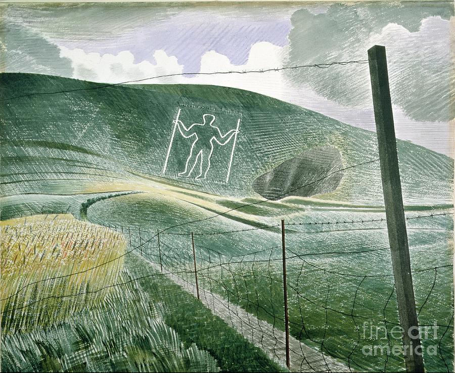 The Long Man Of Wilmington Or, The Wilmington Giant, 1939 Painting by Eric Ravilious