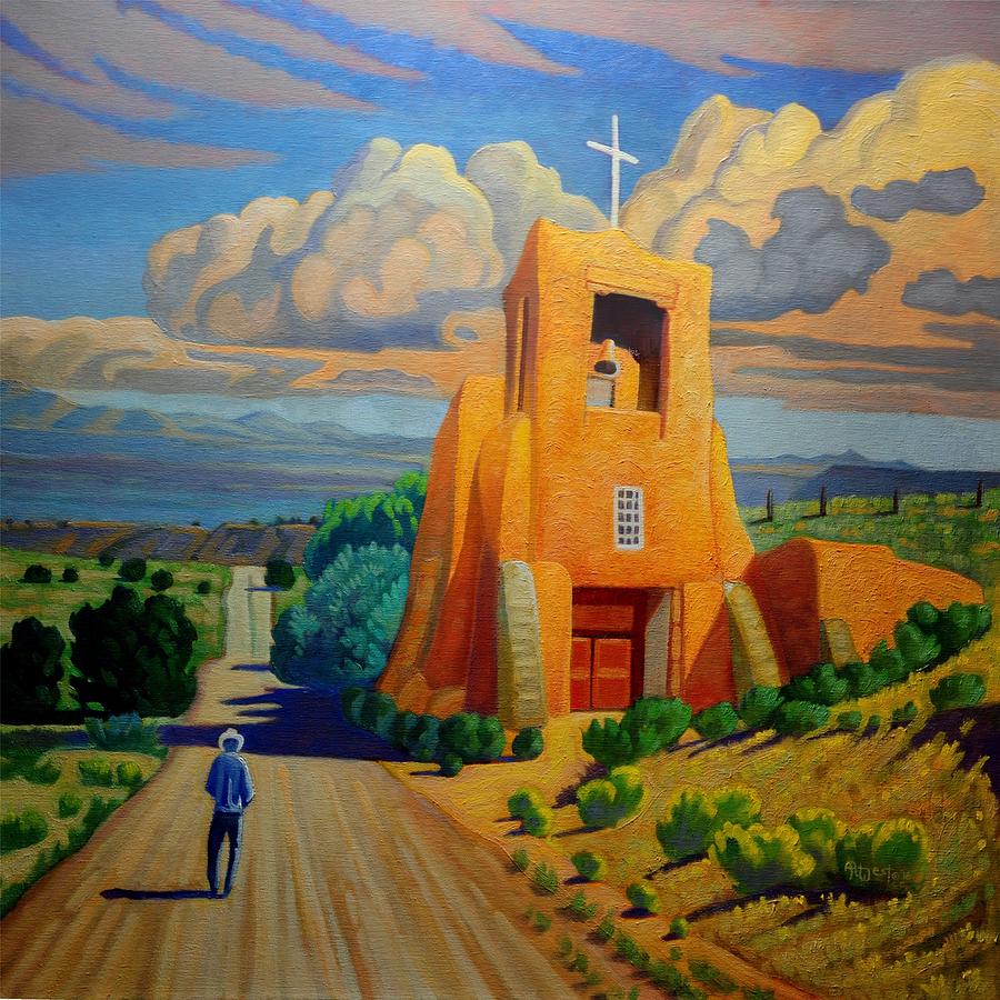Santa Fe Painting - The Long Road to Santa Fe by Art West