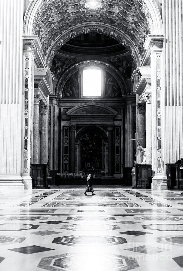 The Long Walk at Saint Peters Basilica Vatican City Photograph by John Rizzuto