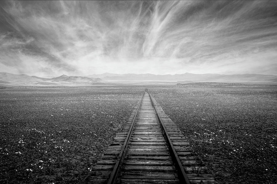The Long Way Black and White Photograph by Debra and Dave Vanderlaan