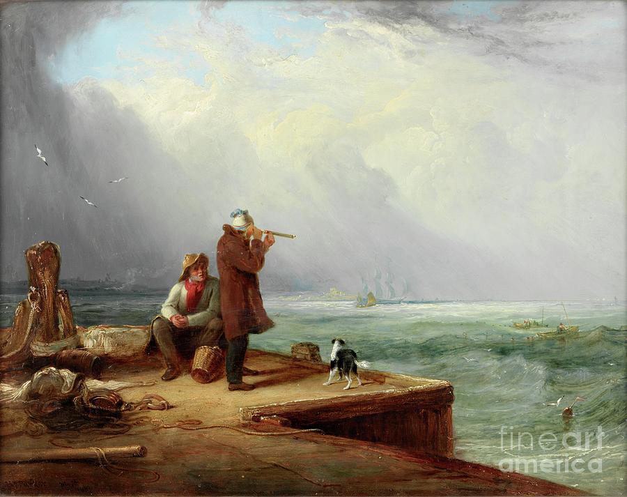 The Look Out, Shields Harbour, 1831 Painting by Henry Perlee Parker