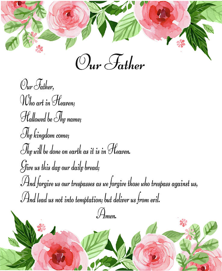 Lord's Prayer Our Father Prayer Digital Art by Magdalena Walulik - Pixels