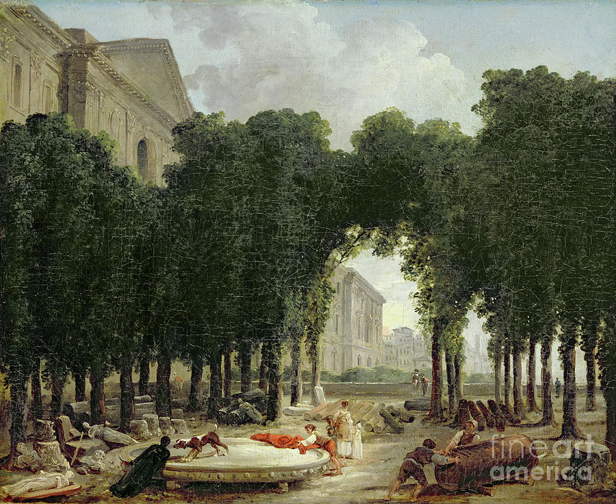 The Louvre And The Gardens Of The Infanta, 1798 Painting by Hubert Robert