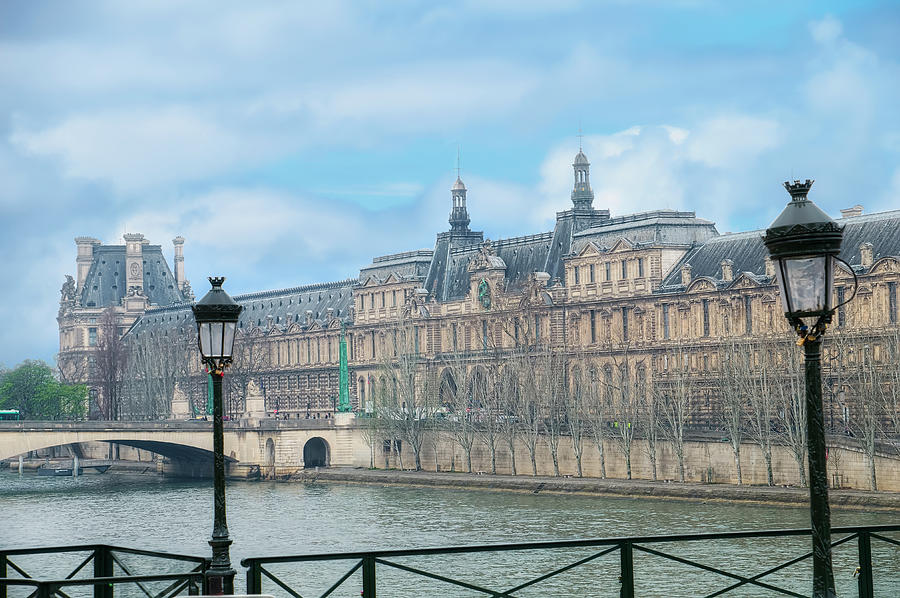 Paris Photograph - The Louvre Palace And Seine River by Cora Niele