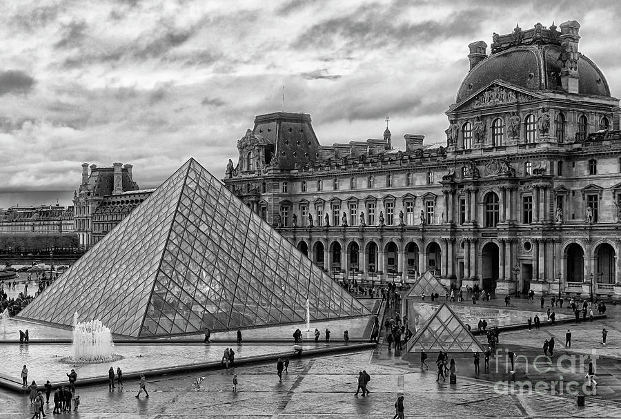 The Louvre Palace BW The Louvre Museum Paris France Musee du Louvre Photograph by Wayne Moran