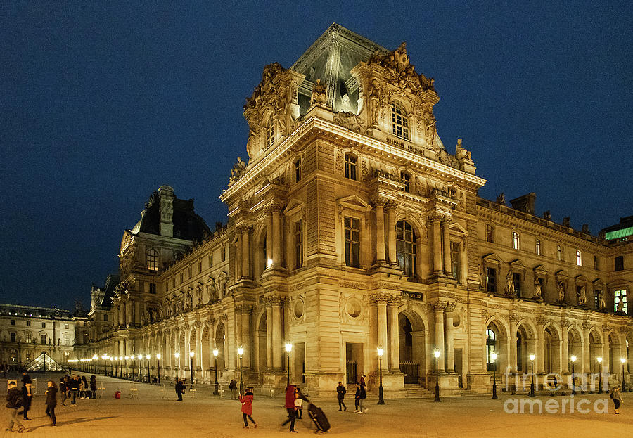 The Louvre Paris France At Night Architecture Photograph
