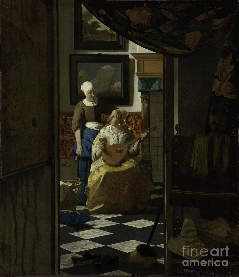 The Love Letter, C.1669-70 (oil On Canvas) Painting by Jan Vermeer