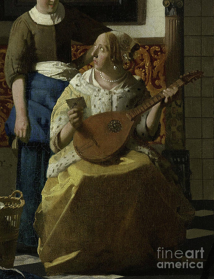 The Love Letter, Detail Painting by Jan Vermeer
