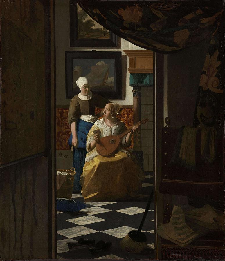 The Love Letter. Painting by Jan Vermeer -1632-1675-