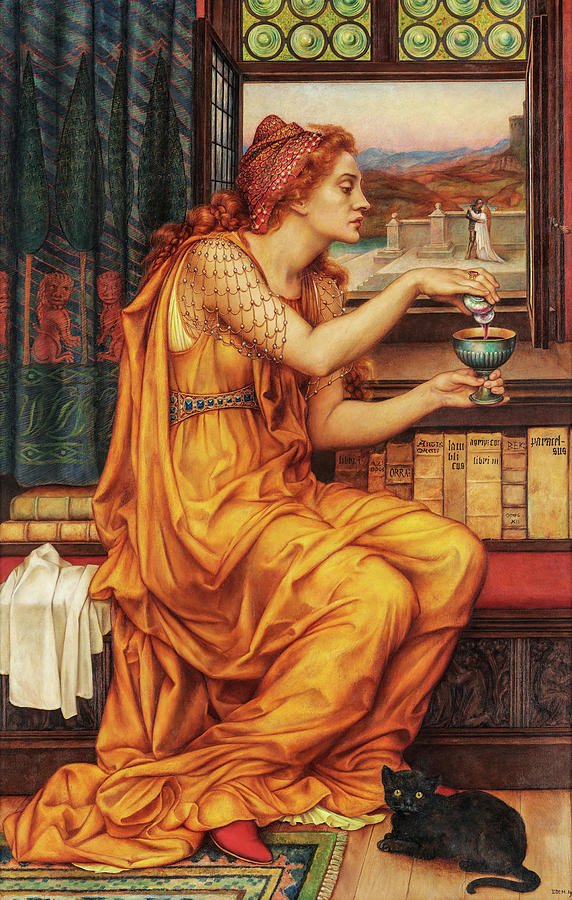 Evelyn De Morgan Painting - The Love Potion, 1903 by Evelyn De Morgan Evelyn De Morgan Painting - The Love Potion, 1903 by Evelyn De Morgan