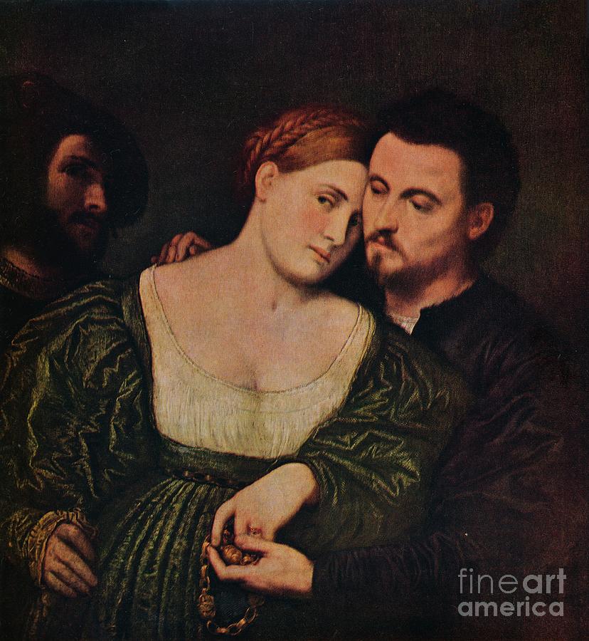 The Lovers, 1525-1530 C1940 Drawing by Print Collector