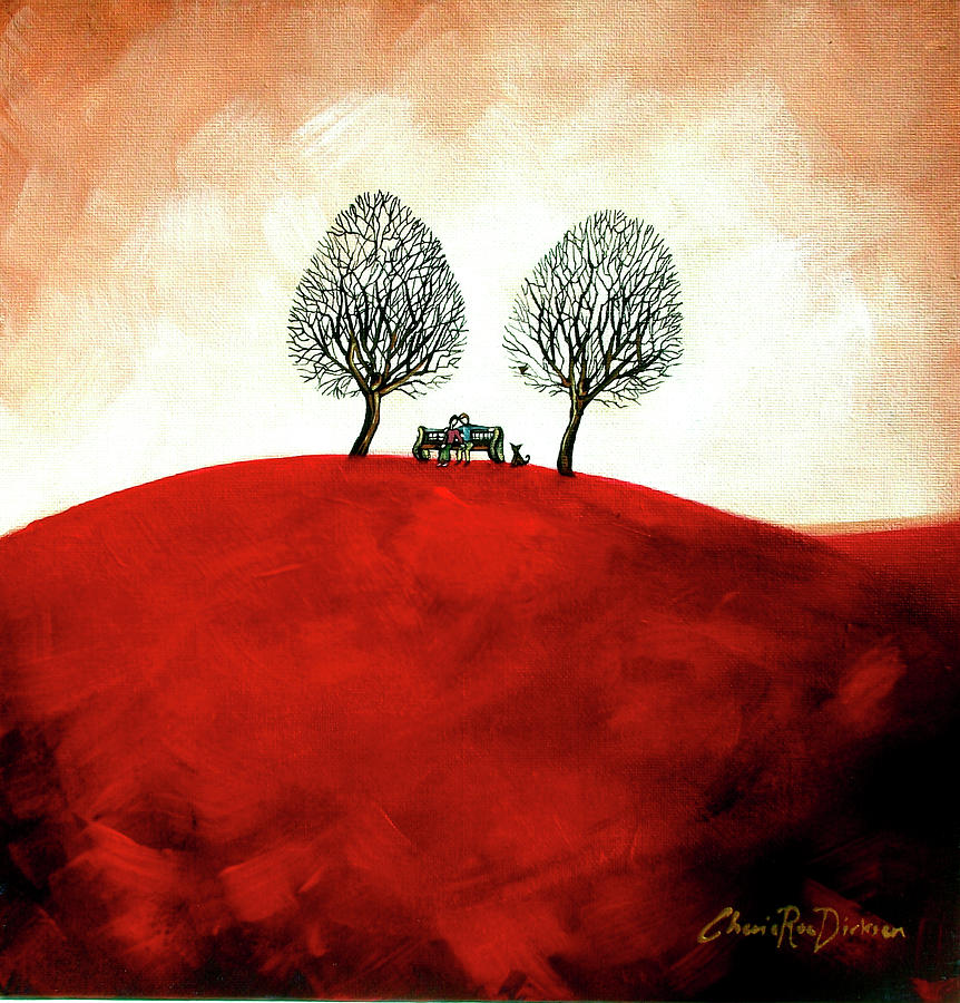 Tree Painting - The Lovers Bench by Cherie Roe Dirksen