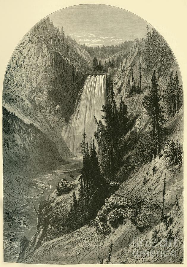 The Lower Falls Drawing by Print Collector